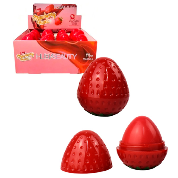 Balsamo Labial con Diseño de Fresa Huxiabeauty