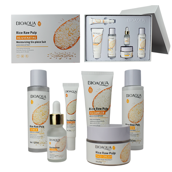 Kit Completo De Limpieza Facial De Arroz Bioaqua 6 piezas