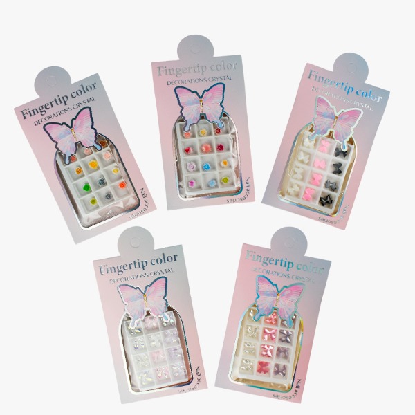 Decoración Para Uñas Rosas y Moños Fingertip Color