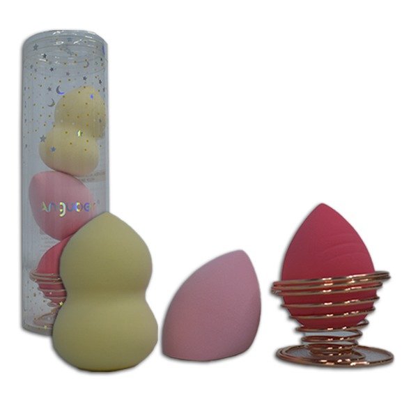 Set de Esponjas de 3 pcs en Presentacion Con Base de Dorada