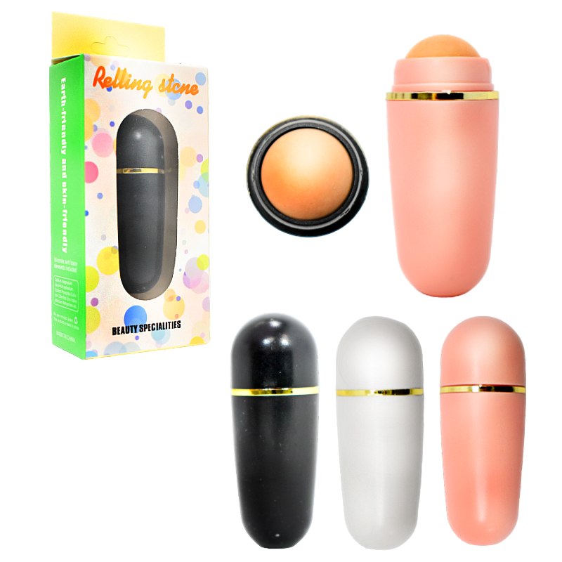 Rodillo Absorbente de Aceite Facial Con Piedra Volcánica