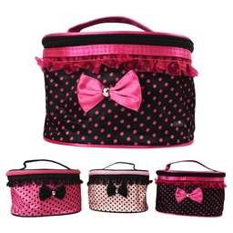 [M351] Cosmetiqueras con Diseños de Puntos en Tonos Rosados